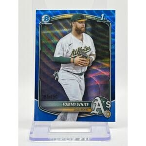 2025 Bowman Chrome Tommy White 1st Blue Wave Refractor 55/150 SP Athletics